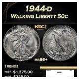 1944-d Walking Liberty Half Dollar 50c ms66+ SEGS