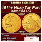 1911-p Gold Indian Quarter Eagle Near Top Pop! $2