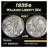 1935-s Walking Liberty Half Dollar 50c Grades au58