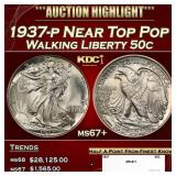 1937-p Walking Liberty Half Dollar Near Top Pop 50