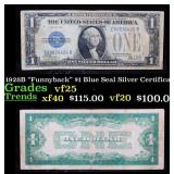 1928B $1 Blue Seal Silver Certificate "Funnyback"