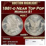 1881-o Morgan Dollar Near Top Pop $1 ms66+ SEGS