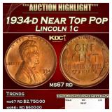 1934-d Lincoln Cent Near Top Pop 1c ms67 rd SEGS