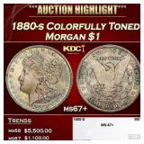 1880-s Morgan Dollar Colorfully Toned $1 ms67+ SEG