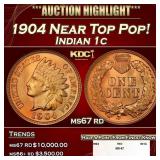 1904 Indian Cent Near Top Pop! 1c ms67 rd SEGS