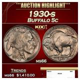 1930-s Buffalo Nickel 5c ms66 SEGS