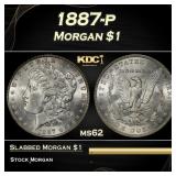 1887-p Morgan Dollar $1 Grades ms62