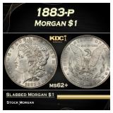 1883-p Morgan Dollar $1 Grades ms62+