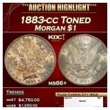 1883-cc Morgan Dollar Toned $1 ms66+ SEGS
