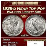 1939-d Walking Liberty Half Dollar Near Top Pop 50