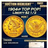1904-p Gold Liberty Quarter Eagle TOP POP! $2 1/2
