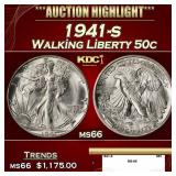 1941-s Walking Liberty Half Dollar 50c ms66 SEGS