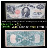 1917 $1 Large Size Legal Tender Note Grades vf++ S