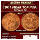 1901 Indian Cent Near Top Pop! 1c ms66+ rd SEGS