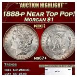 1888-p Morgan Dollar Near Top Pop! $1 ms67+ SEGS