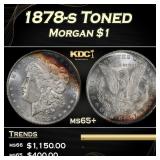 1878-s Morgan Dollar Toned $1 ms65+ SEGS