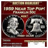 1959 Proof Franklin Half Dollar Near Top Pop! 50c