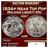 1934-p Walking Liberty Half Dollar Near Top Pop 50