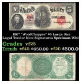 1907 $5 Large Size Legal Tender Note "WoodChopper"