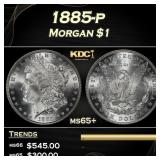 1885-p Morgan Dollar $1 Grades ms65+