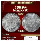 1889-p Morgan Dollar $1 ms66+ SEGS