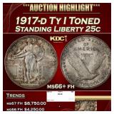 1917-d Ty I Standing Liberty Quarter Toned 25c ms6