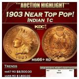 1903 Indian Cent Near Top Pop! 1c ms66+ rd SEGS