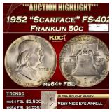 1952 "Scarface" FS-402 Franklin Half Dollar 50c ms