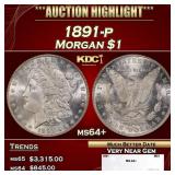 1891-p Morgan Dollar $1 ms64+ SEGS