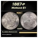 1887-p Morgan Dollar $1 Grades ms63