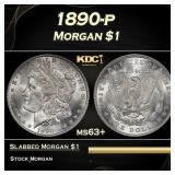 1890-p Morgan Dollar $1 Grades ms63+