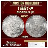 1881-p Morgan Dollar $1 ms66 SEGS