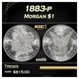 1883-p Morgan Dollar $1 Grades ms66
