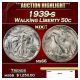1939-s Walking Liberty Half Dollar 50c ms66 SEGS