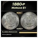 1880-p Morgan Dollar $1 Grades ms62+