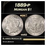 1889-p Morgan Dollar $1 Grades ms62