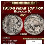 1930-s Buffalo Nickel Near Top Pop 5c ms66+ SEGS
