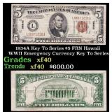 1934A $5 FRN Hawaii WWII Emergency Currency Key To