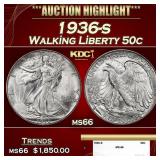 1936-s Walking Liberty Half Dollar 50c ms66 SEGS