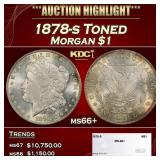 1878-s Morgan Dollar Toned $1 ms66+ SEGS