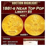 1881-s Gold Liberty Half Eagle Near Top Pop $5 ms6