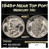 1945-p Mercury Dime Near Top Pop! 10c ms67+ SEGS