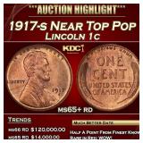 1917-s Lincoln Cent Near Top Pop 1c ms65+ rd SEGS