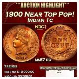 1900 Indian Cent Near Top Pop! 1c ms67 rd SEGS