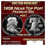 1958 Proof Franklin Half Dollar Near Top Pop! 50c