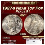1927-s Peace Dollar Near Top Pop $1 ms65 SEGS