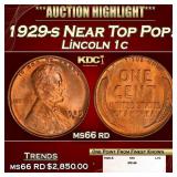 1929-s Lincoln Cent Near Top Pop! 1c ms66 rd SEGS