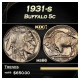 1931-s Buffalo Nickel 5c Grades ms66