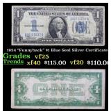 1934 $1 Blue Seal Silver Certificate "Funnyback" G