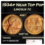 1934-p Lincoln Cent Near Top Pop 1c ms67 rd SEGS